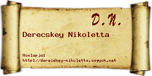 Derecskey Nikoletta névjegykártya