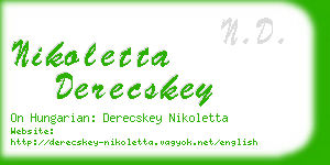 nikoletta derecskey business card